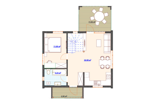 КМ Hausplusland Колонщина: планування 4-кімнатної квартири 109 м²