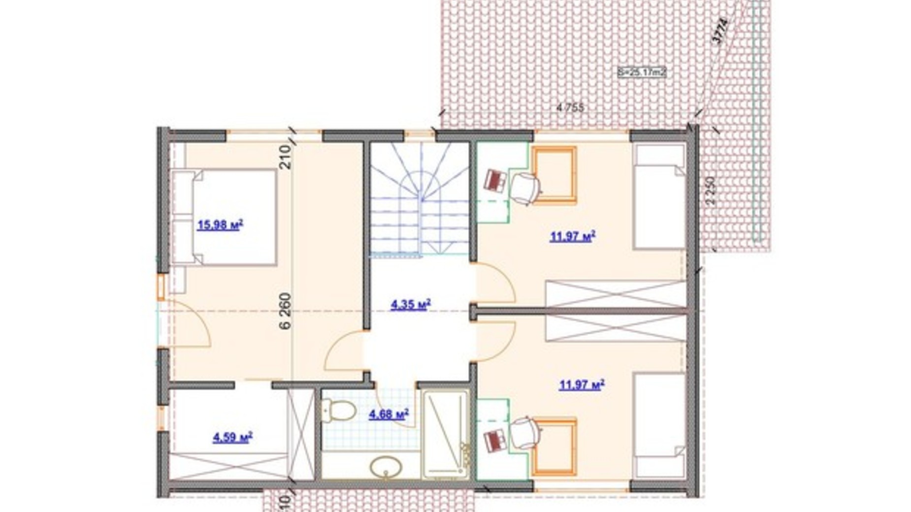 Планировка коттеджа в КГ Hausplusland Колонщина 136 м², фото 564995