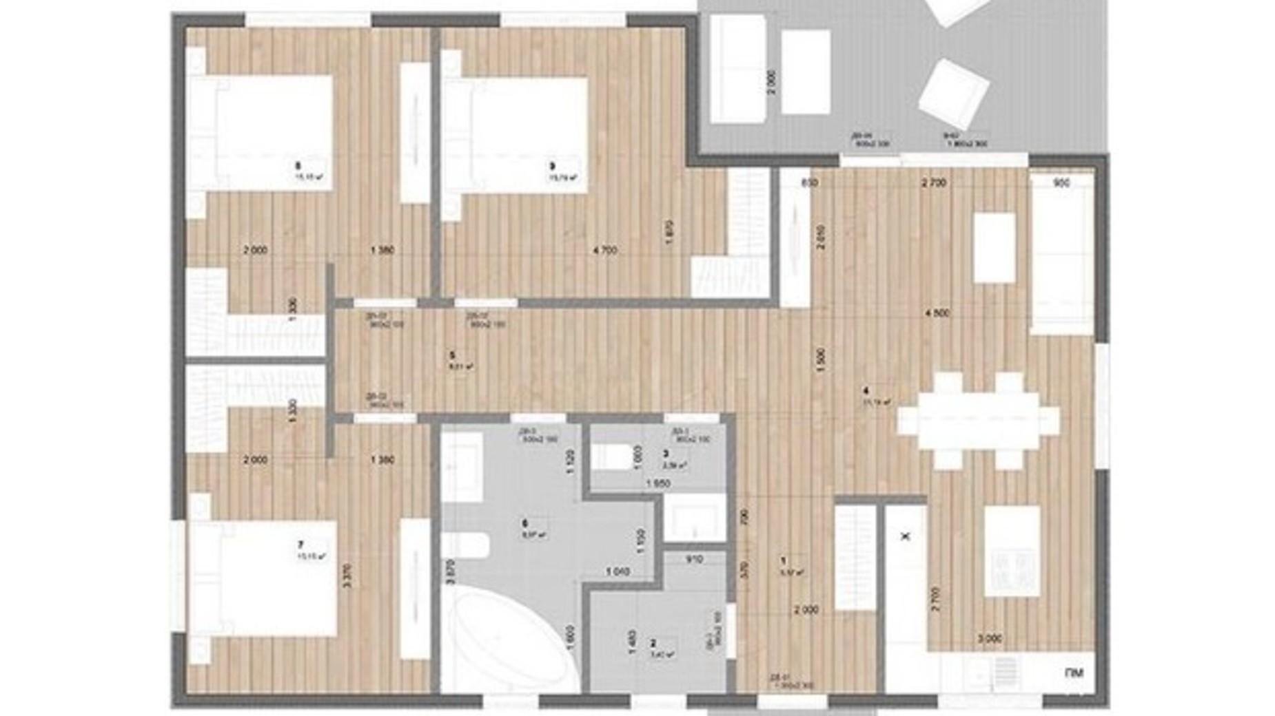 Планування котеджу в КМ Hausplusland Залісся 126 м², фото 565114