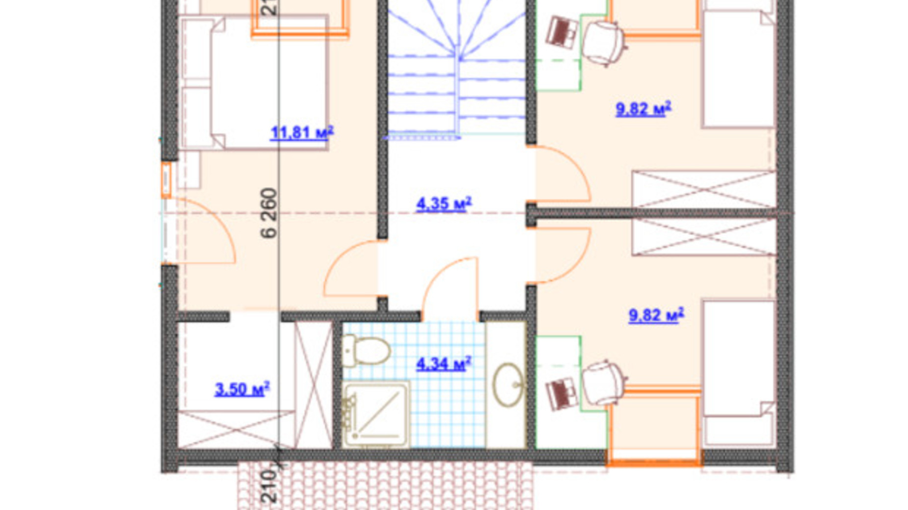 Планування котеджу в КМ Hausplusland Залісся 108.62 м², фото 565117