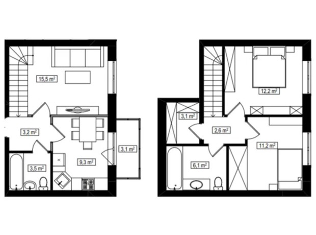 ЖК Амстердам: планировка 3-комнатной квартиры 67.6 м²