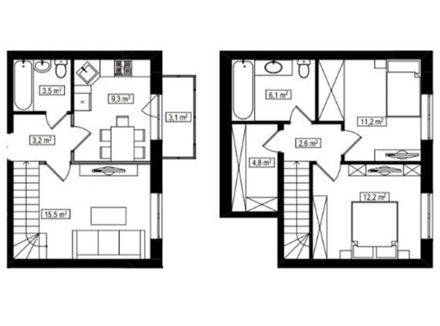 ЖК Амстердам: планировка 3-комнатной квартиры 69.3 м²