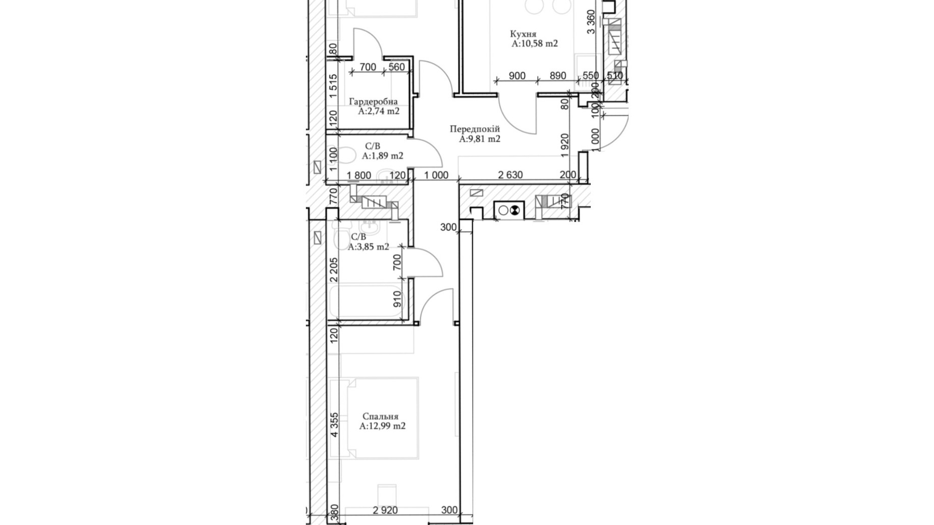 Планировка 2-комнатной квартиры в ЖК GL Club 60 м², фото 565748