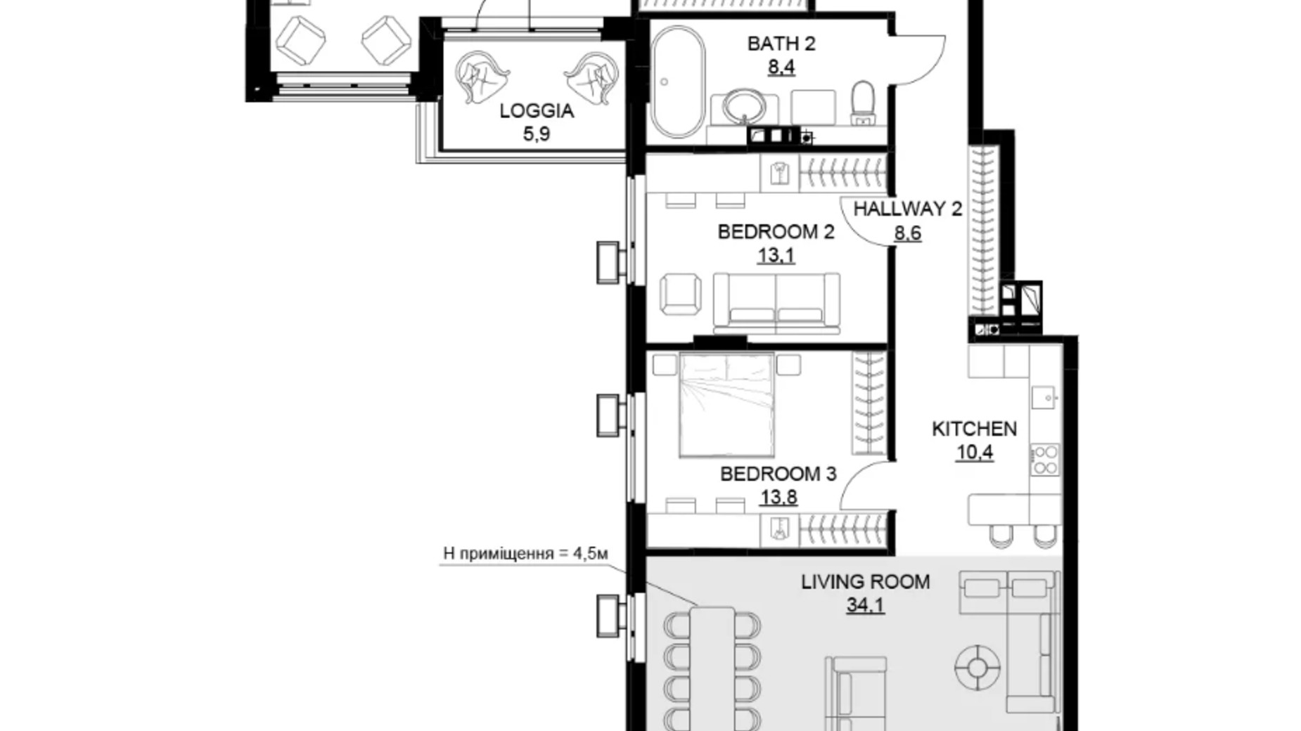 Планування апартаментів в ЖК 31 140.9 м², фото 565863