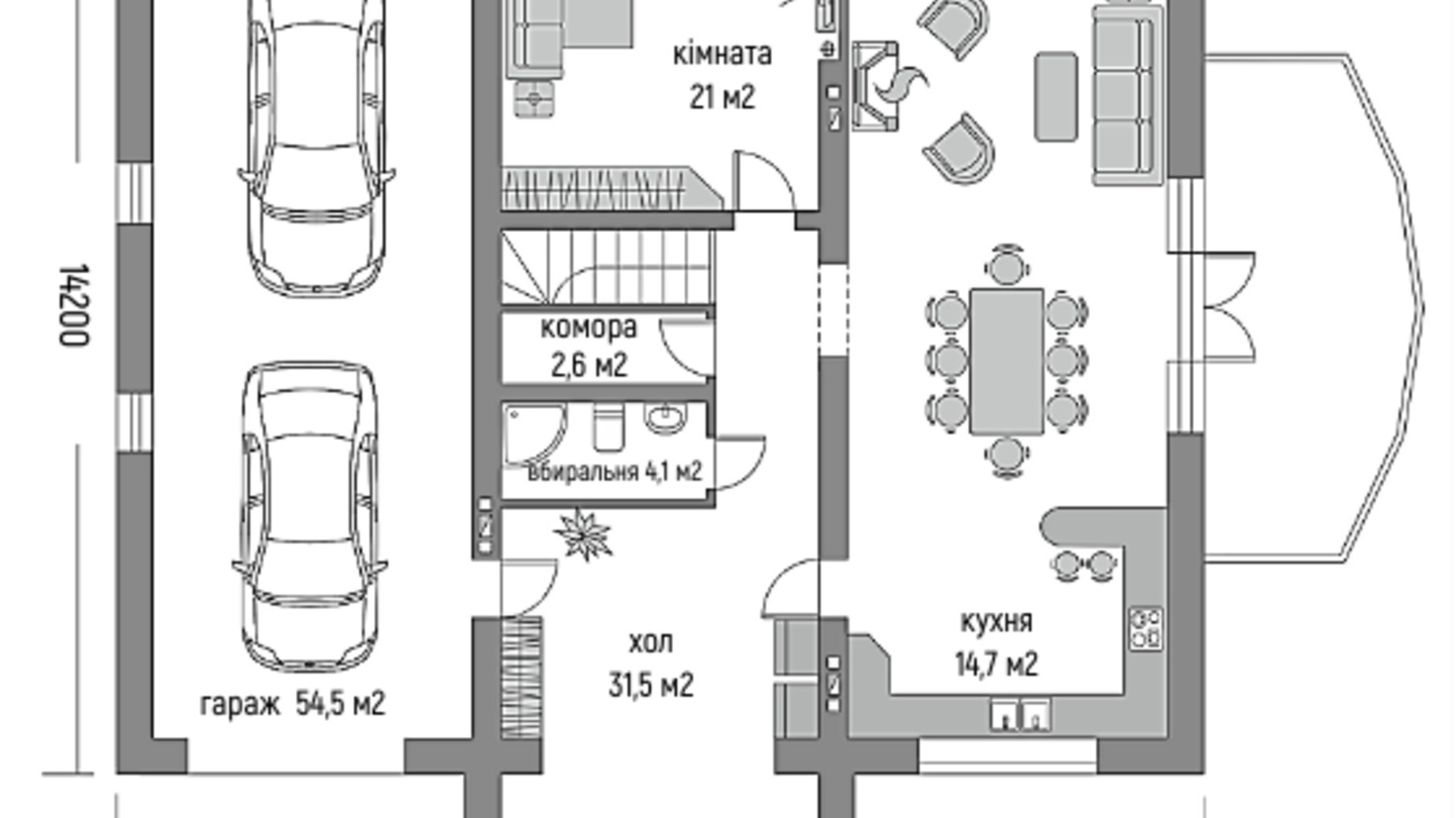 Планировка коттеджа в КГ Парк Хаус 330 м², фото 567206