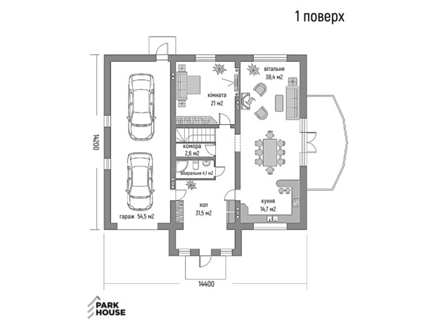 КГ Парк Хаус: планировка 4-комнатной квартиры 330 м²