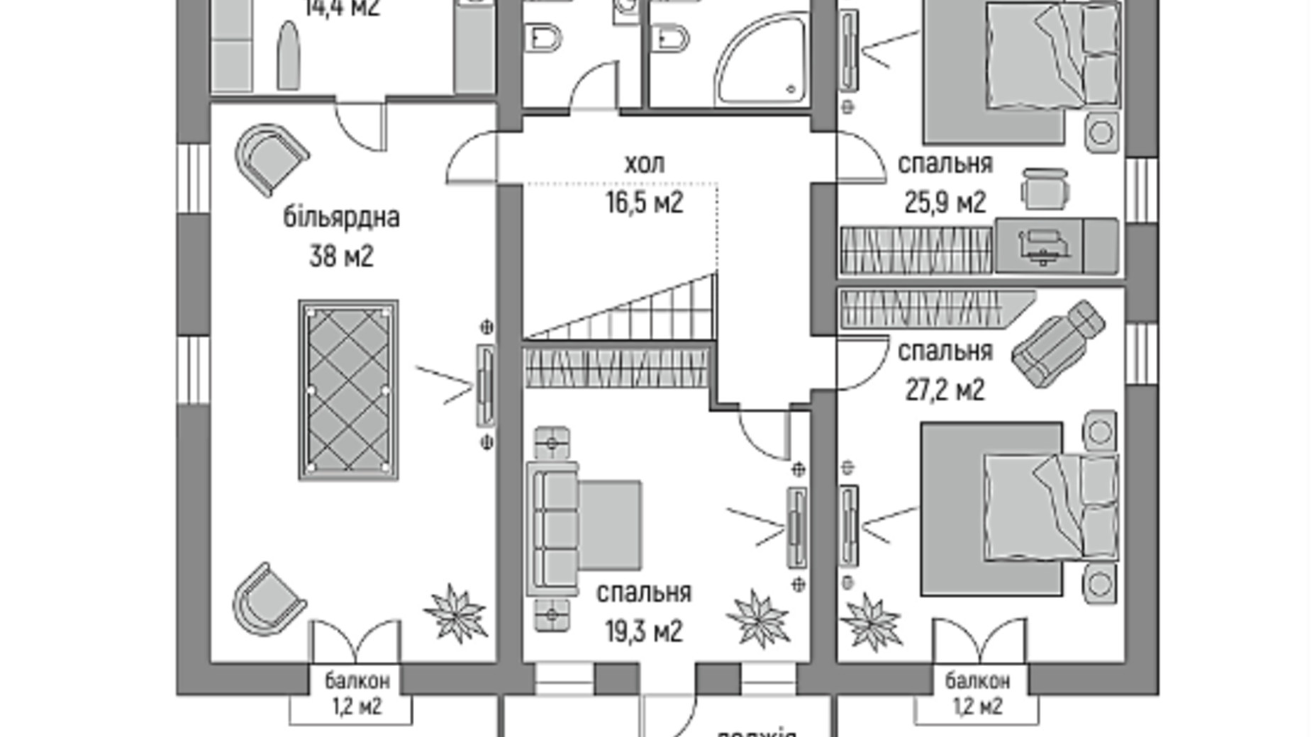 Планування котеджу в КМ Парк Хаус 330 м², фото 567210