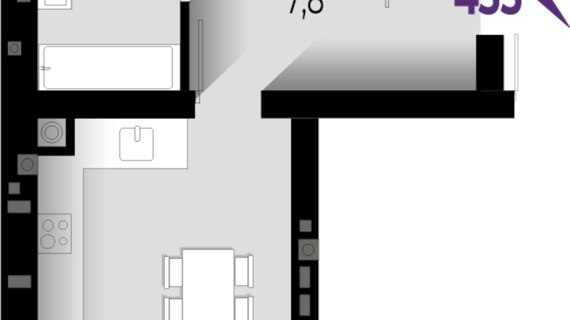 Планировка 2-комнатной квартиры в ЖК Wawel 68 м², фото 567304