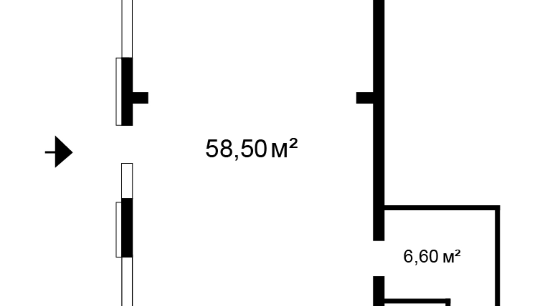 Планировка торгового помещения в ЖК Сакура 58.5 м², фото 567316