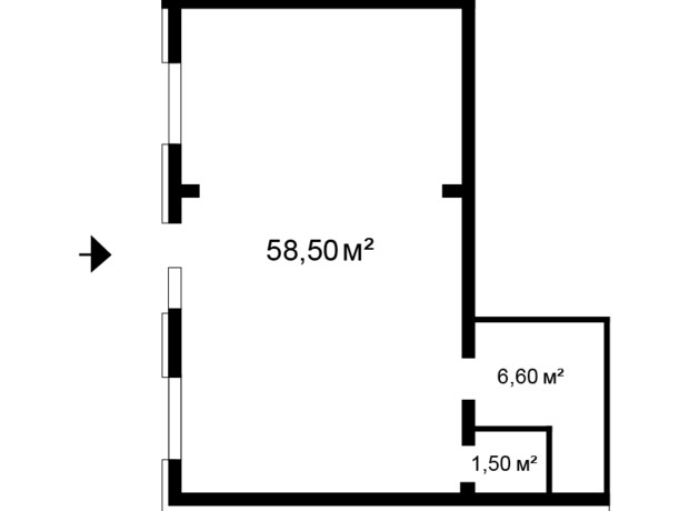 ЖК Сакура: планування приміщення 58.5 м²