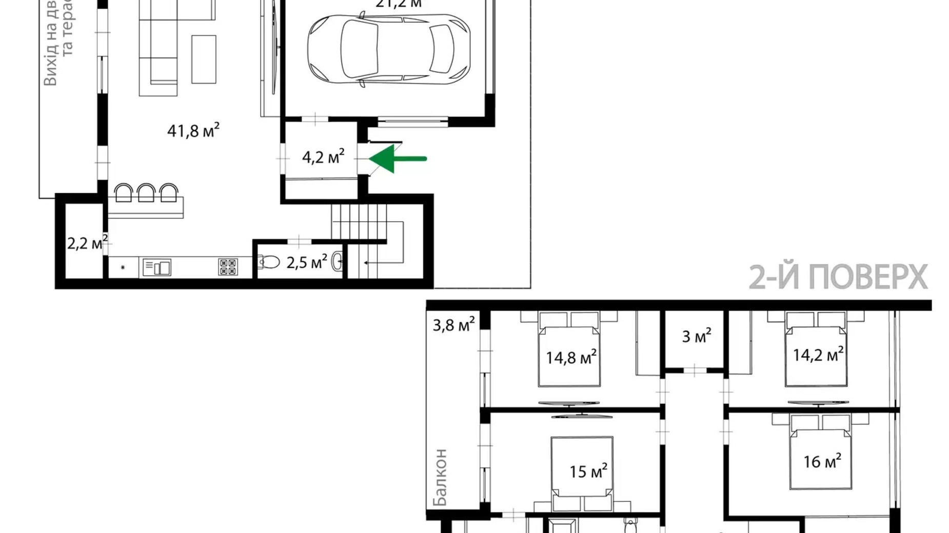 Планування таунхауса в Таунхаус Sherwood 170 м², фото 568381