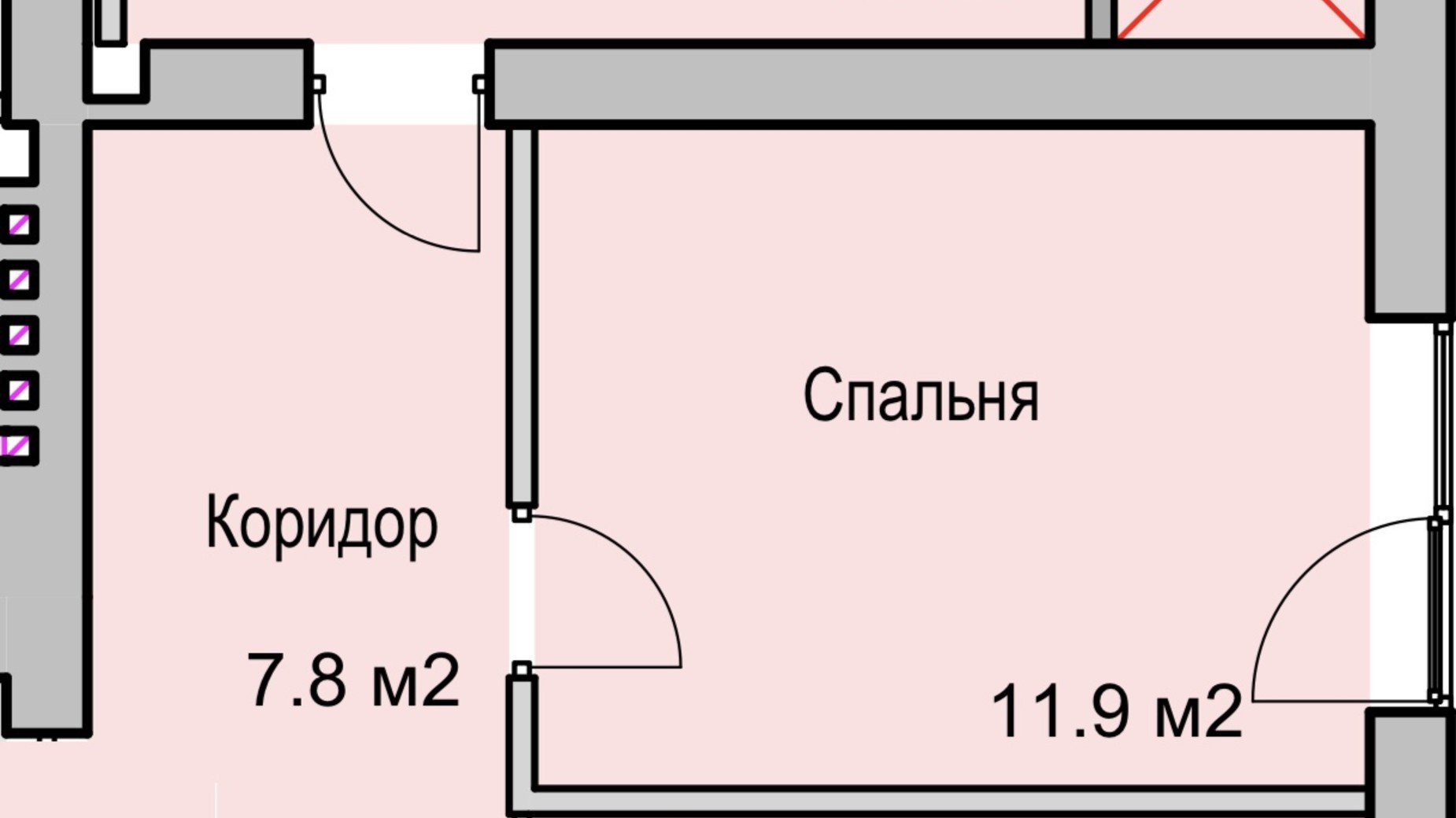 Планировка 2-комнатной квартиры в ЖК Panorama de Luxe 57 м², фото 568655