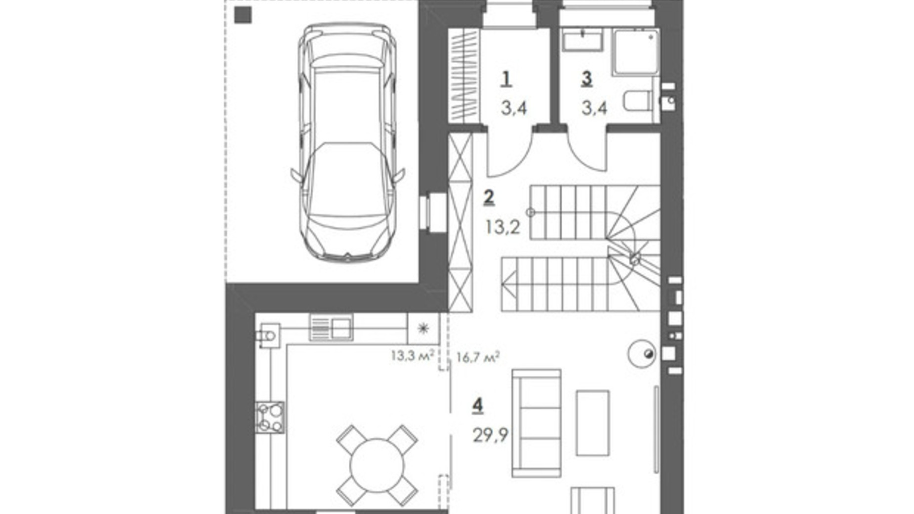 Планировка коттеджа в Коттеджи Липові Роси 114.4 м², фото 569016