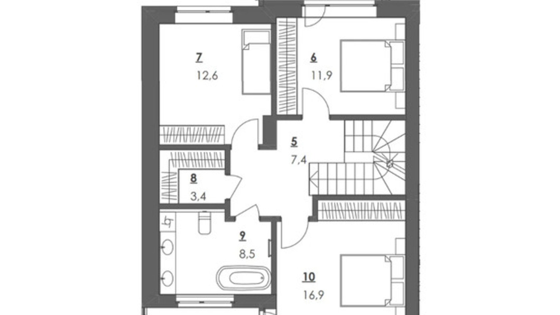 Планировка коттеджа в Коттеджи Липові Роси 114.4 м², фото 569017