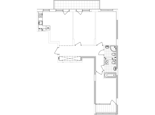 ЖК Варшавский 2: планировка 3-комнатной квартиры 95.89 м²