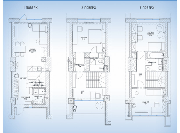 Таунхаус Rusaniv Gardens: планировка 4-комнатной квартиры 118.8 м²