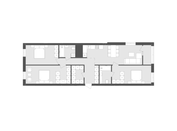 ЖК Avalon Flex: планування 3-кімнатної квартири 99.43 м²