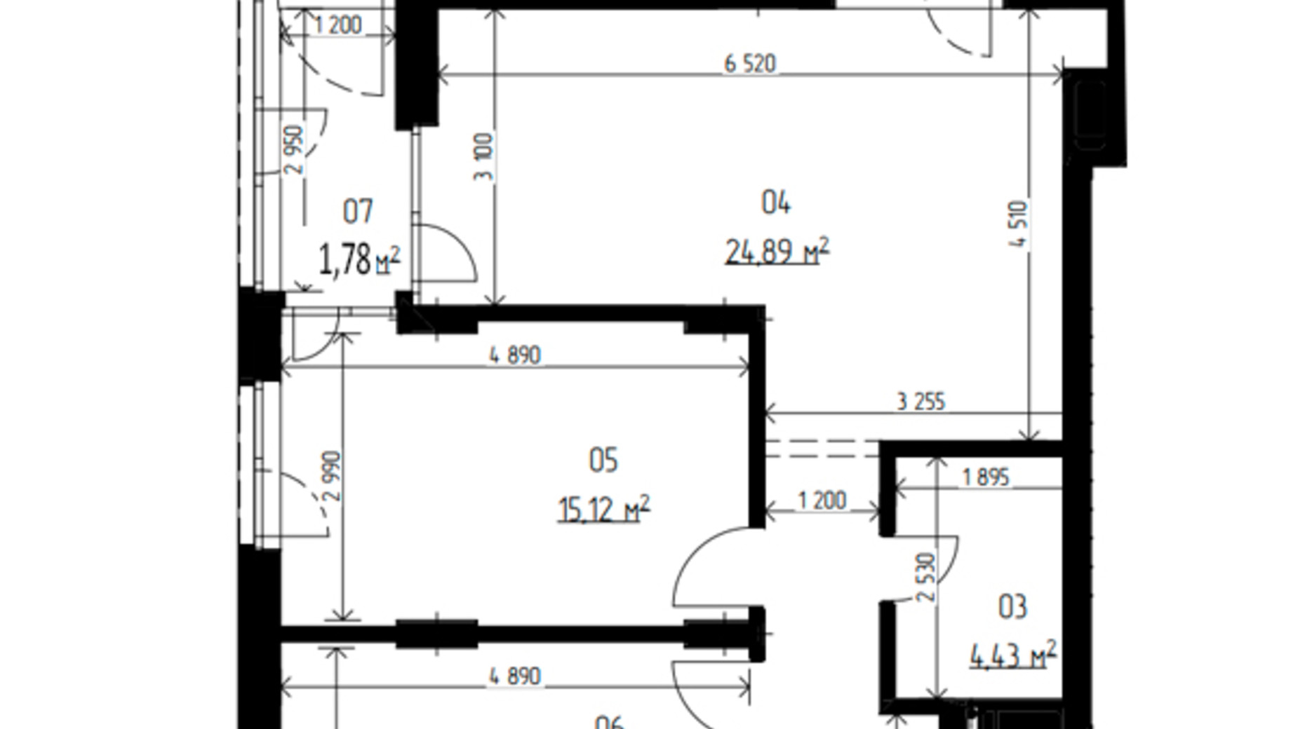 Планування 3-кімнатної квартири в ЖК Laketown 68.34 м², фото 569460