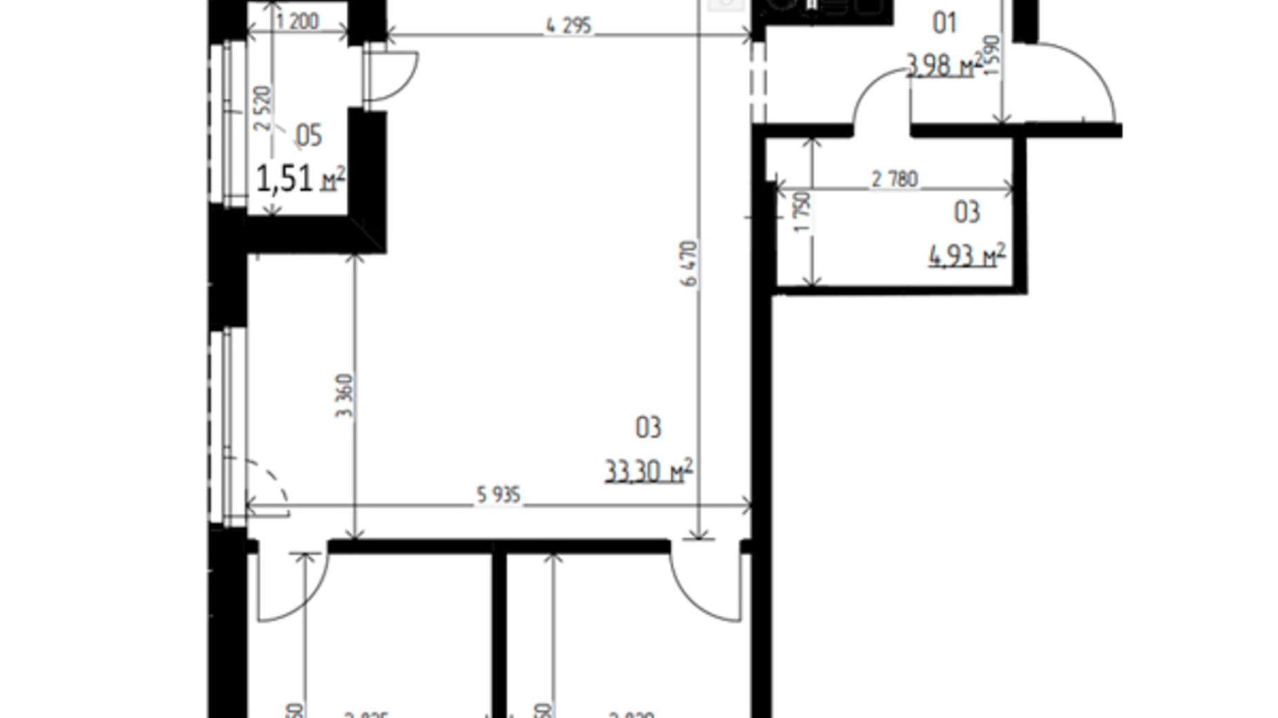 Планування 2-кімнатної квартири в ЖК Laketown 67 м², фото 569466