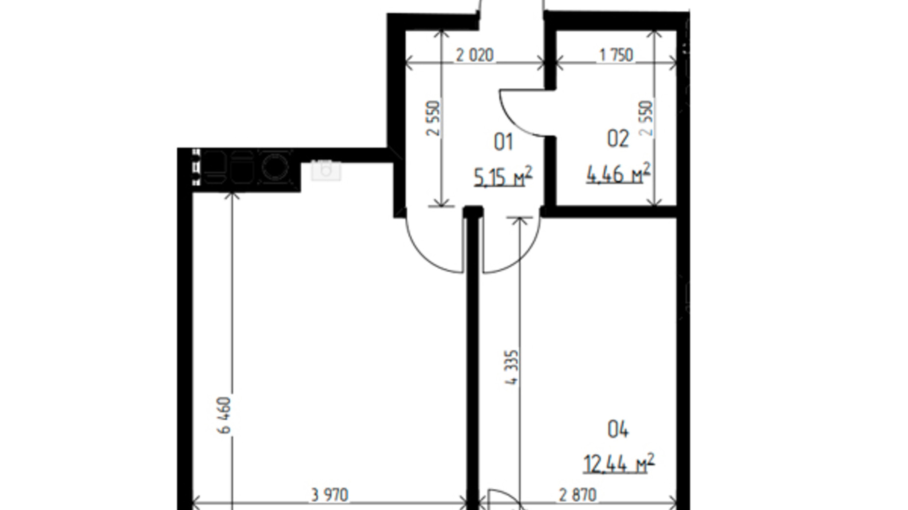 Планировка 1-комнатной квартиры в ЖК Laketown 49.23 м², фото 569470