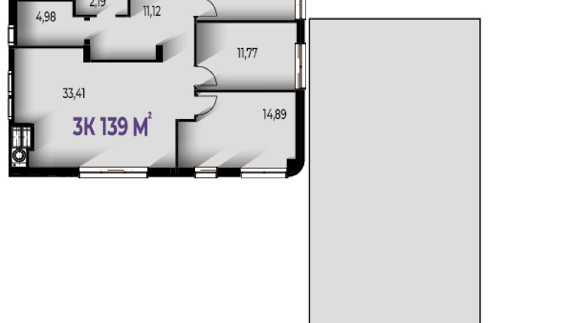 Планировка 3-комнатной квартиры в ЖК Trivium 139.4 м², фото 570215