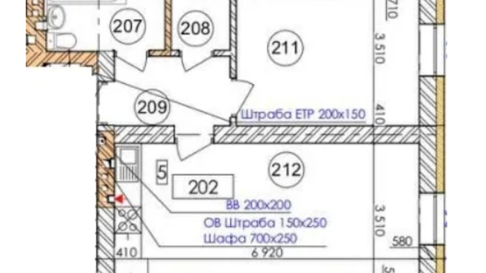 Планування 1-кімнатної квартири в ЖК вул. Шухевича, 9 62.27 м², фото 570540