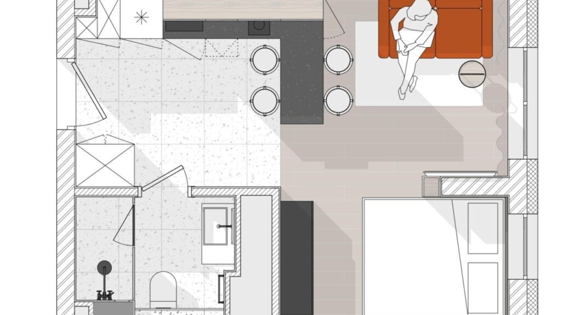 Планування апартаментів в Апарт-готель Praud select 25.2 м², фото 570601