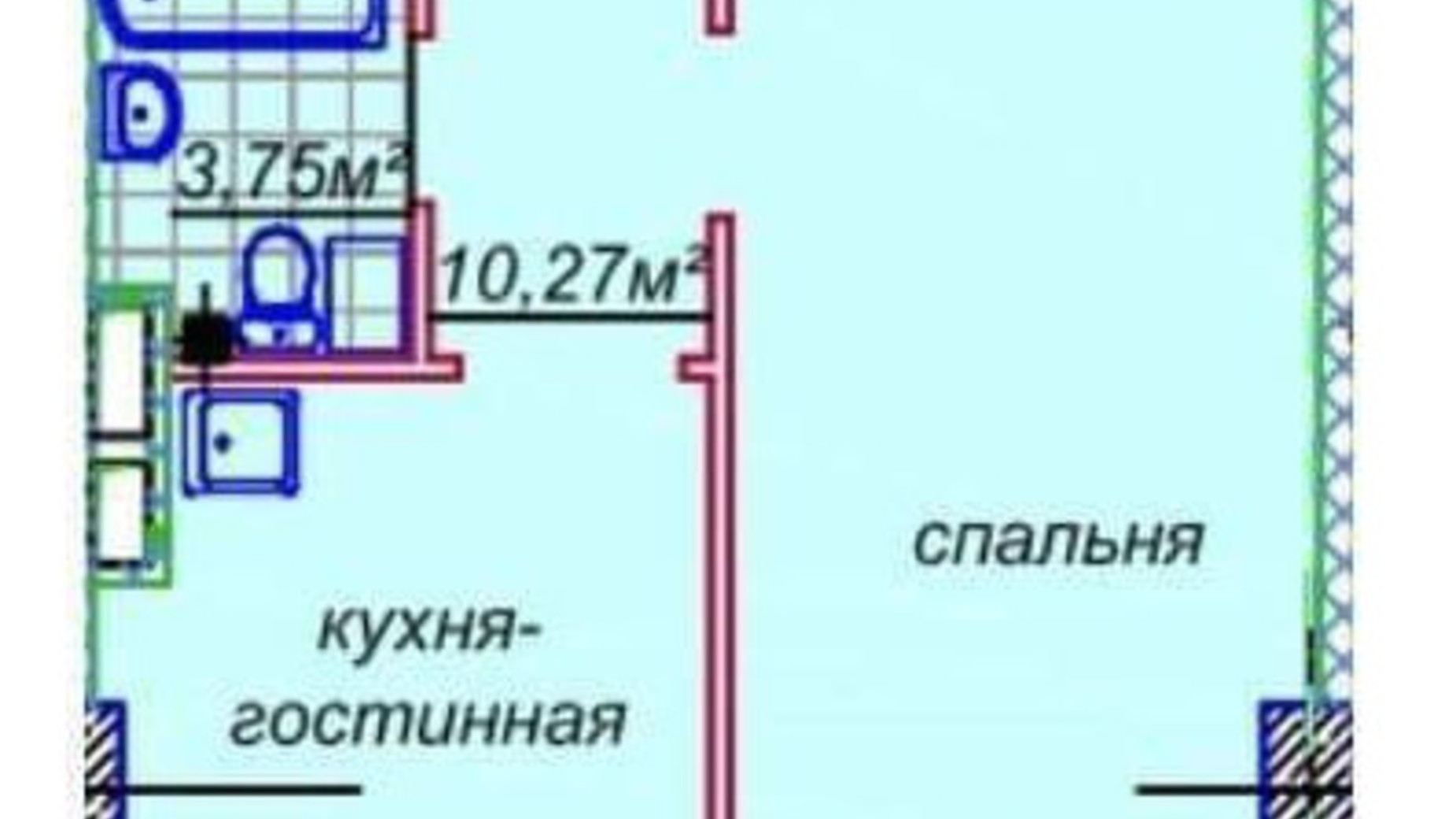 Планування вільне планування квартири в ЖК Миронова 58.5 м², фото 571010