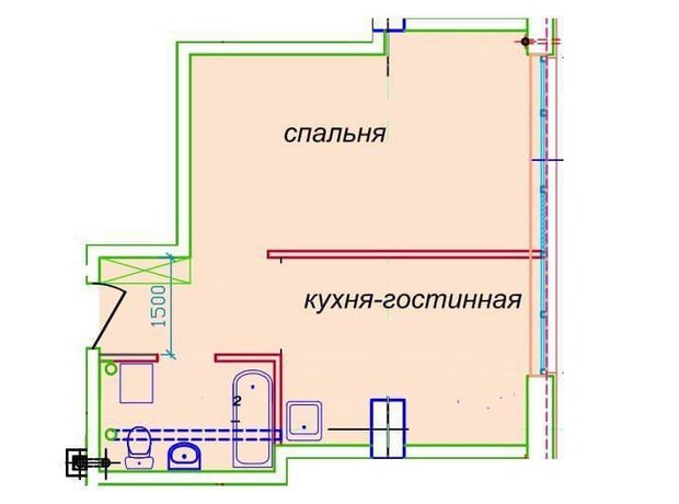 ЖК Миронова: свободная планировка квартиры 37 м²