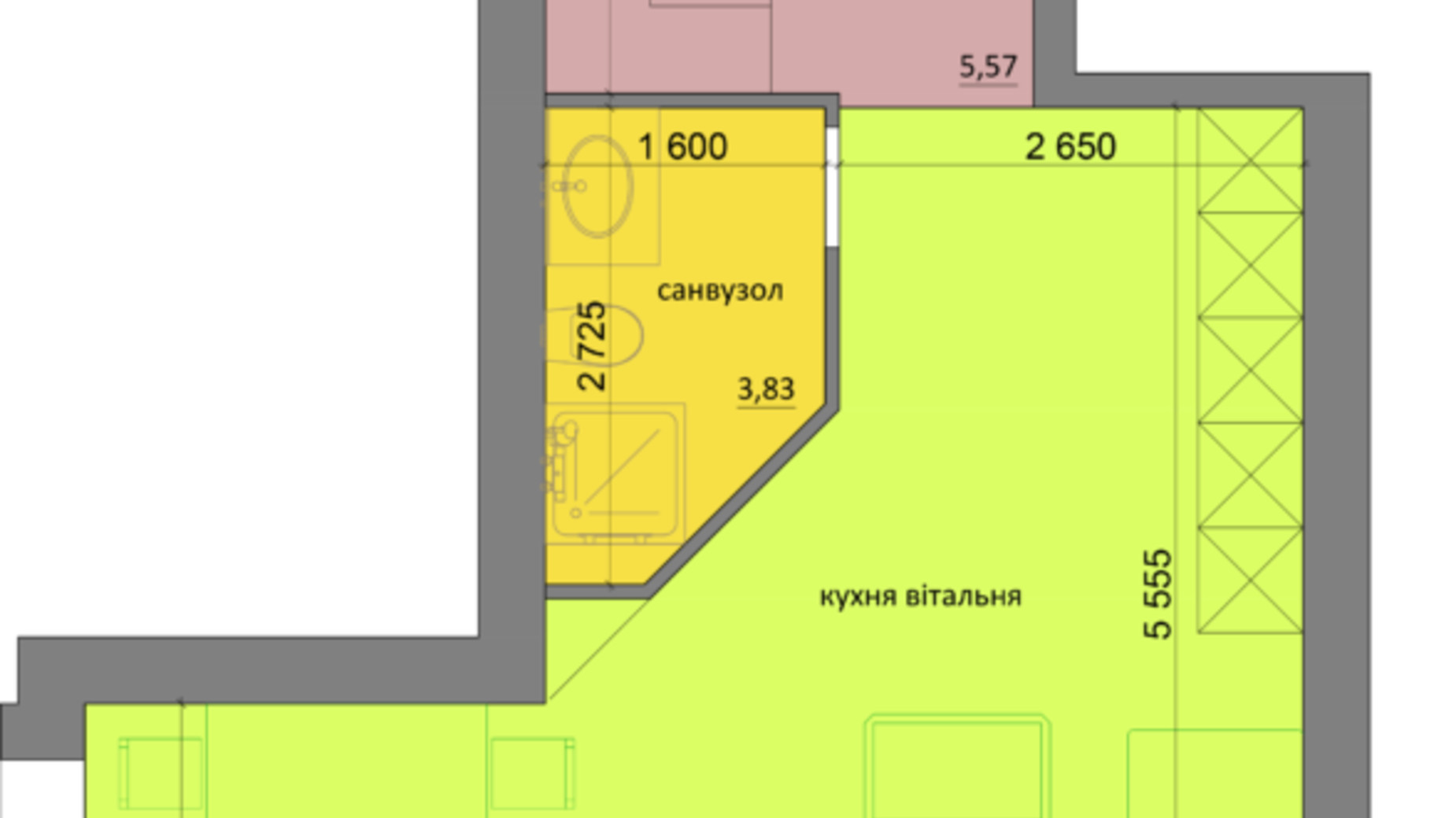 Планировка 1-комнатной квартиры в ЖК Eco House 52.8 м², фото 571628