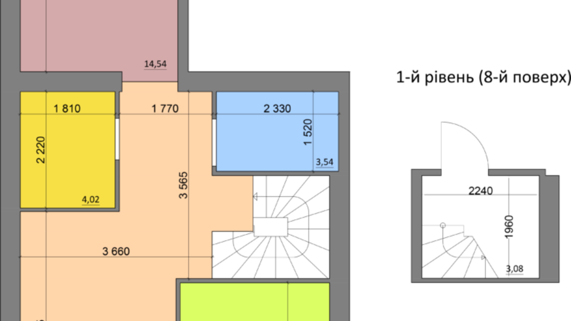 Планировка 2-комнатной квартиры в ЖК Eco House 62.3 м², фото 571632