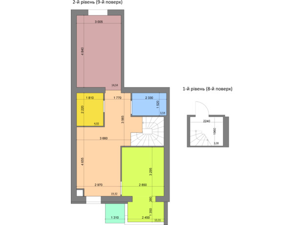 ЖК Eco House: планування 2-кімнатної квартири 62.3 м²