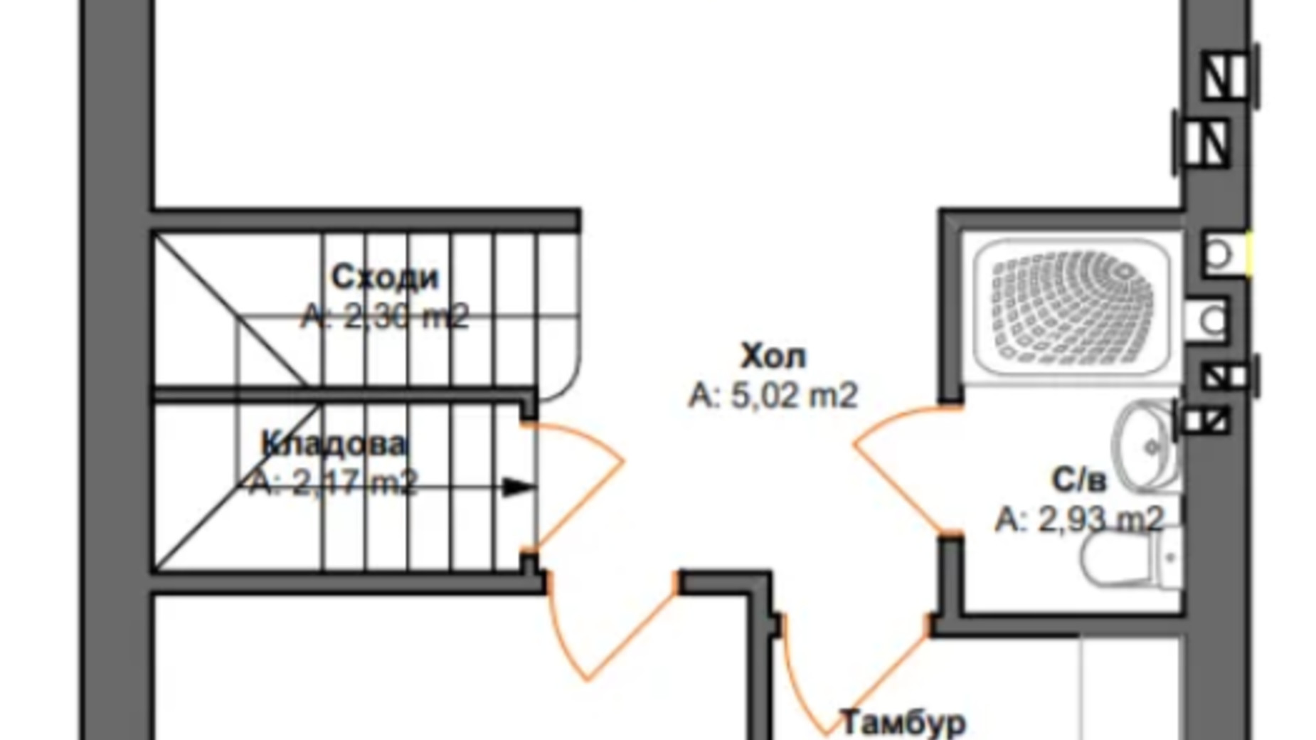 Планировка таунхауса в Таунхаус Brighton Garden 92 м², фото 572070