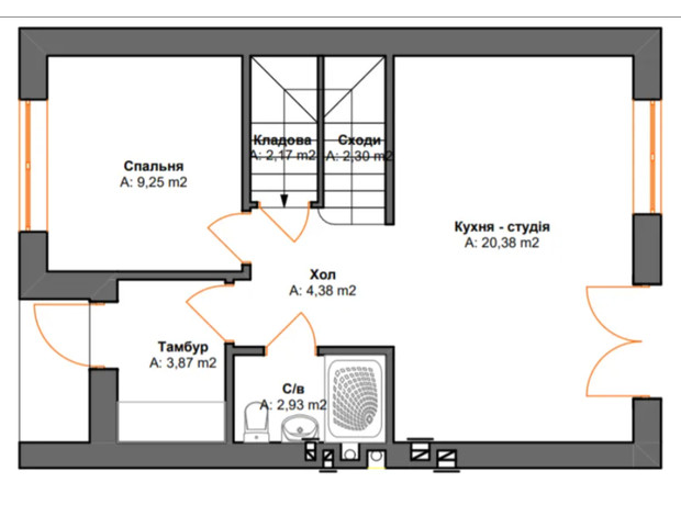 Таунхаус Brighton Garden: планировка 4-комнатной квартиры 94 м²