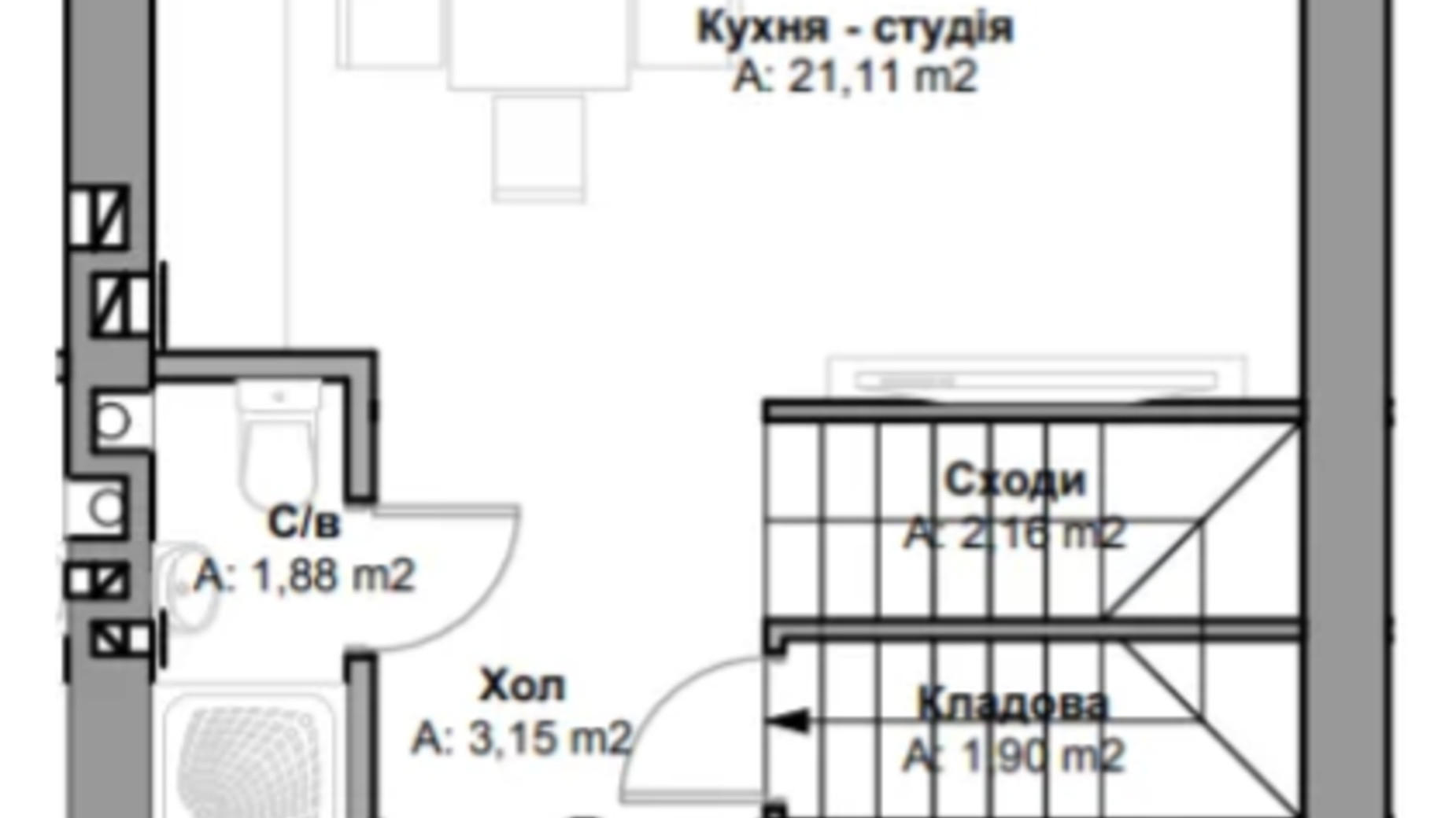 Планування таунхауса в Таунхаус Nordic 3 95 м², фото 572074