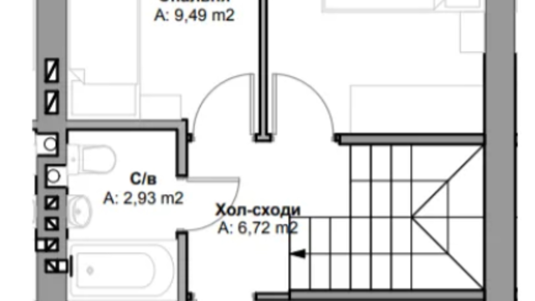 Планування таунхауса в Таунхаус Nordic 3 95 м², фото 572075