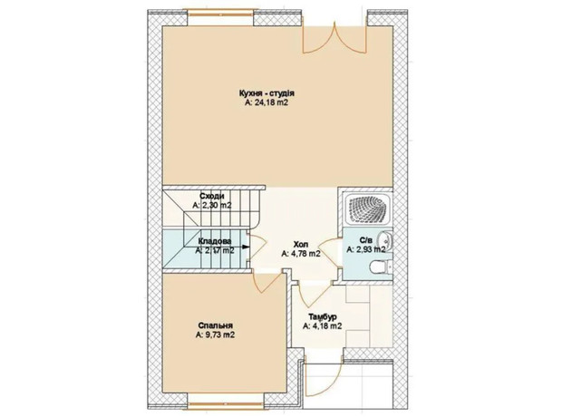 Таунхаус Новый Brighton: планировка 4-комнатной квартиры 105 м²