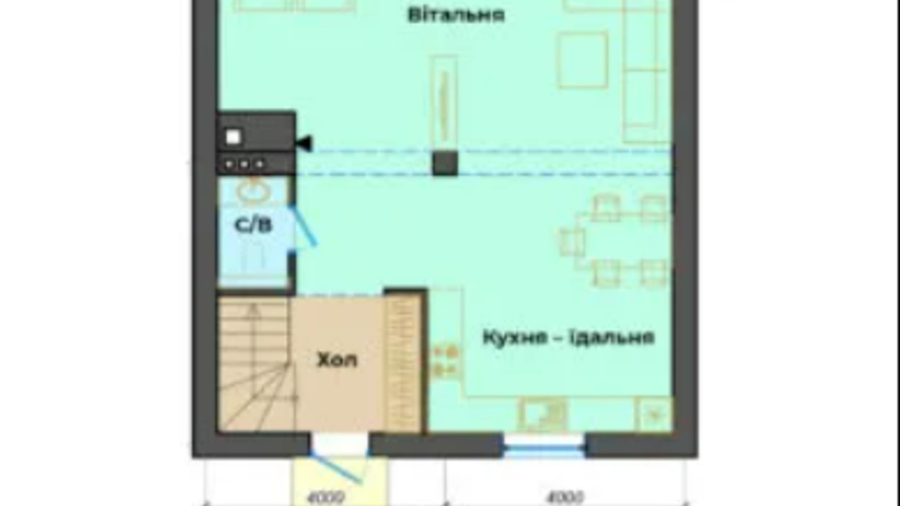 Планування таунхауса в Таунхаус Польський куточок 167.43 м², фото 574048