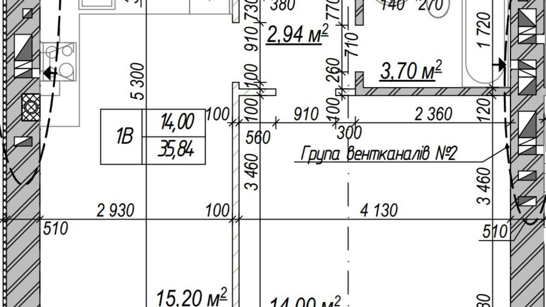 Планировка 1-комнатной квартиры в ЖК Молодость 35.7 м², фото 574228