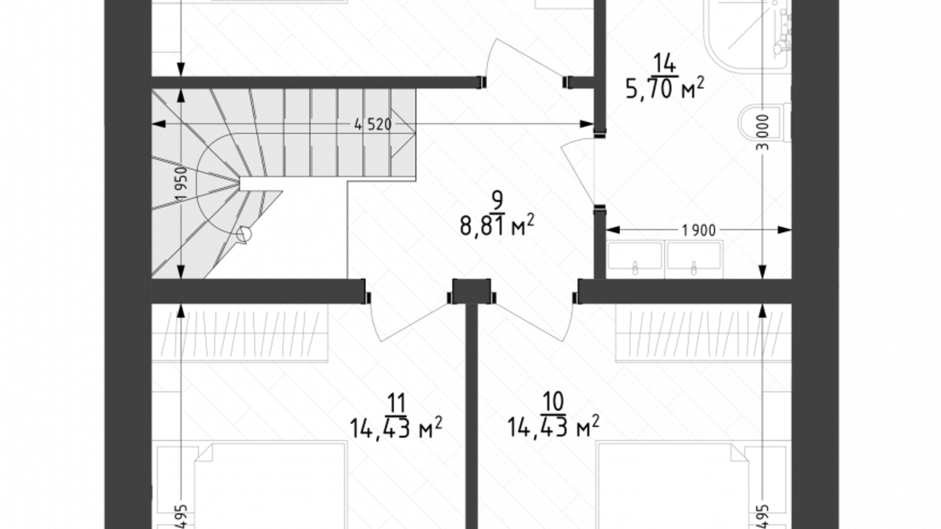 Планировка коттеджа в КГ Lagom 189 м², фото 574300