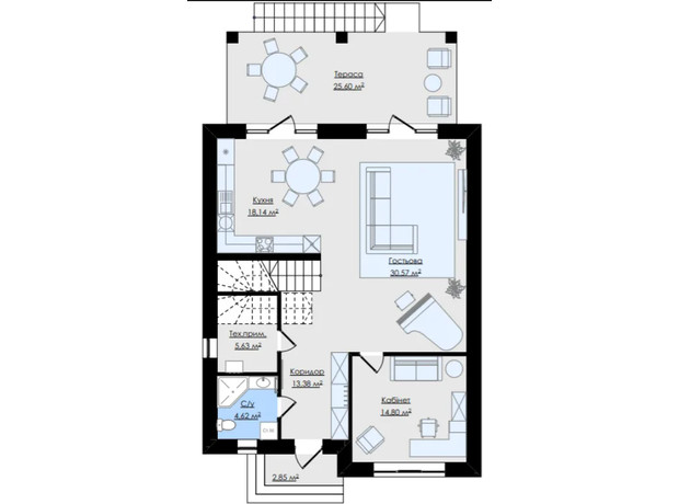 КГ Квітка Полонини: планировка 4-комнатной квартиры 200 м²