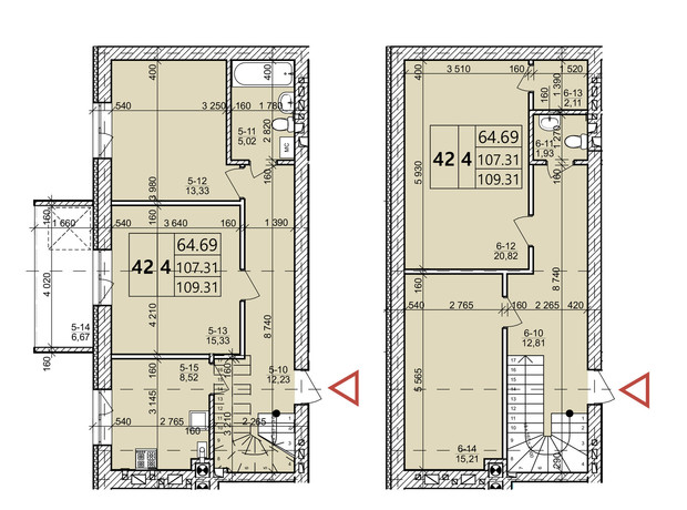 ЖК Святых Ольги и Елизаветы: планировка 4-комнатной квартиры 109.31 м²