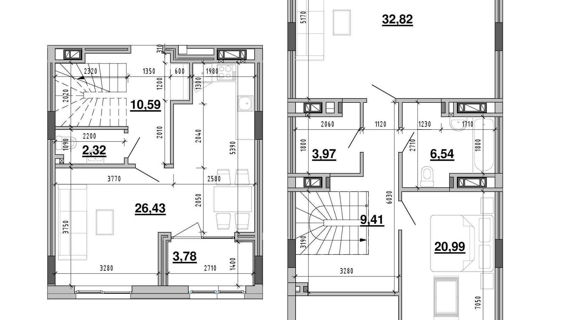 Планировка много­уровневой квартиры в ЖК Містечко Підзамче 112.56 м², фото 574881