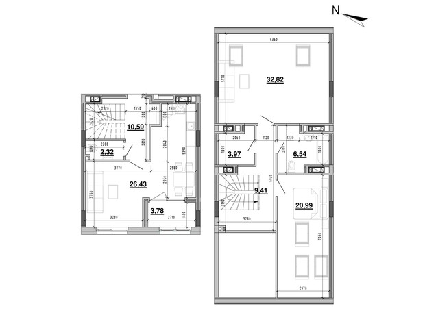 ЖК Містечко Підзамче: планировка 3-комнатной квартиры 112.56 м²