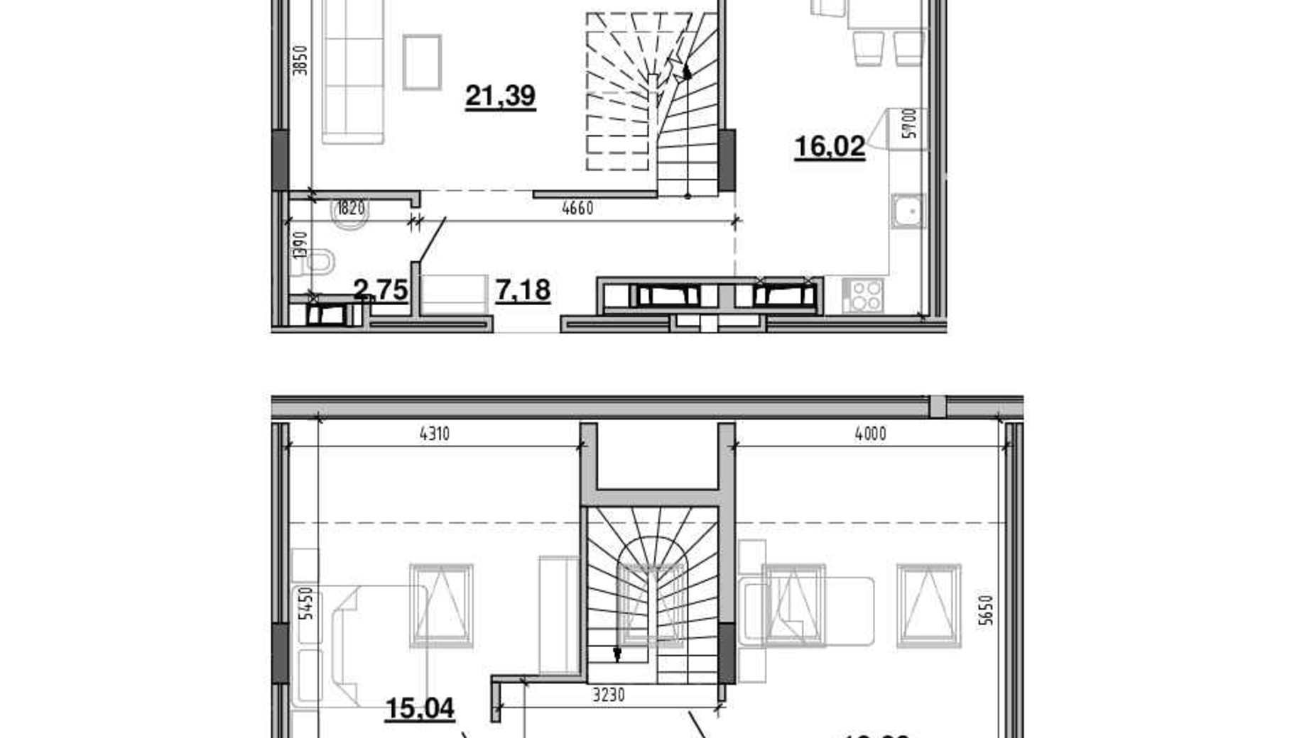 Планування багато­рівневої квартири в ЖК Містечко Підзамче 108.13 м², фото 574924