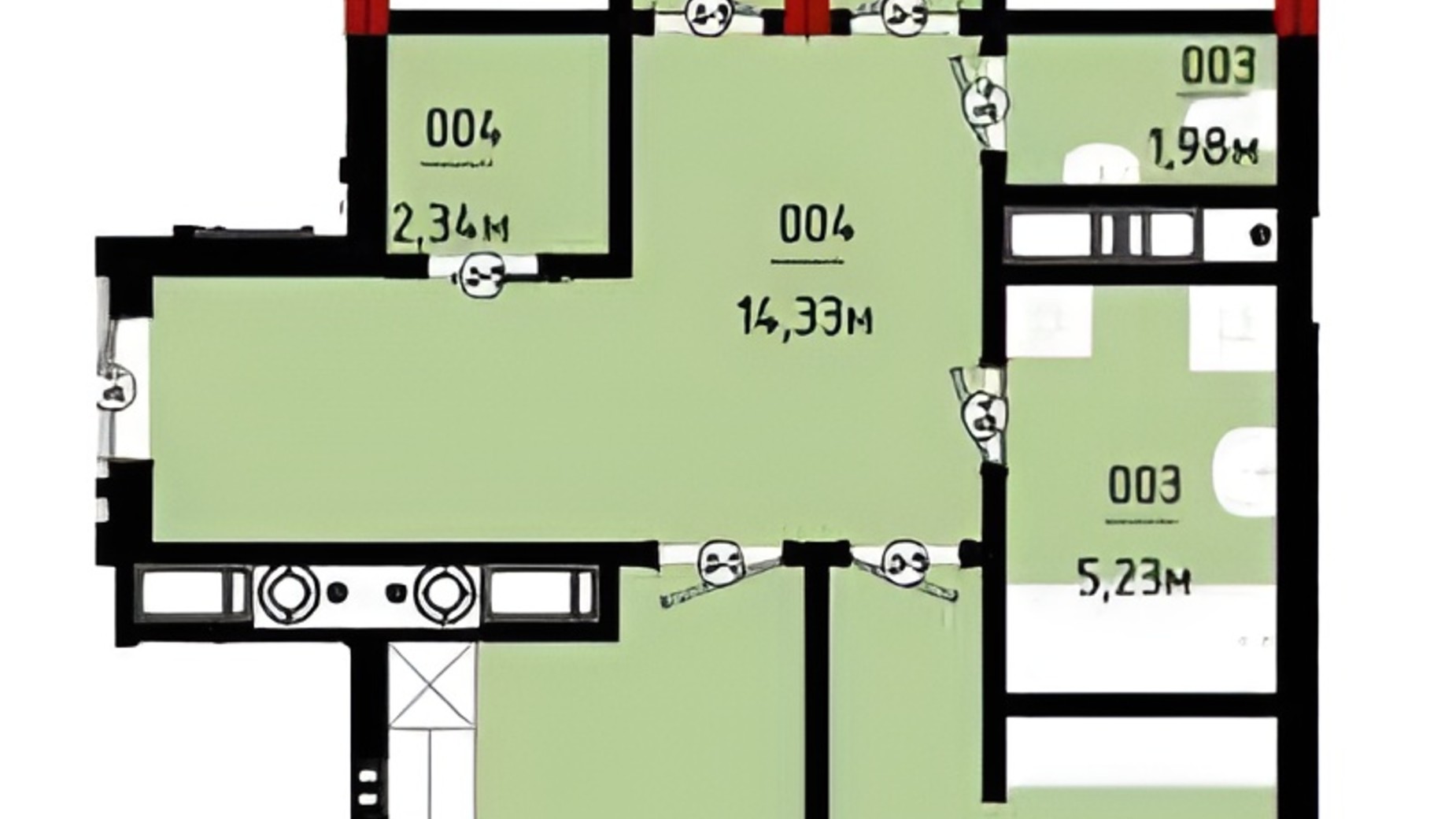 Планировка 3-комнатной квартиры в ЖК Квартал №5 86 м², фото 575076