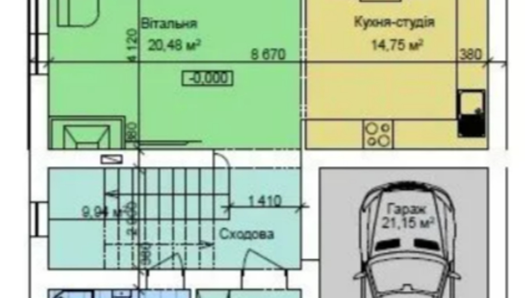 Планировка коттеджа в КГ Zubra Etalon 170 м², фото 575084