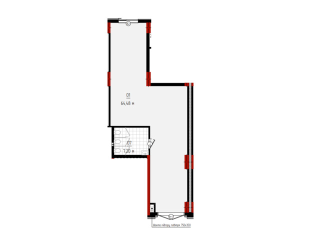 ЖК Квартал №5: планировка помощения 71.69 м²