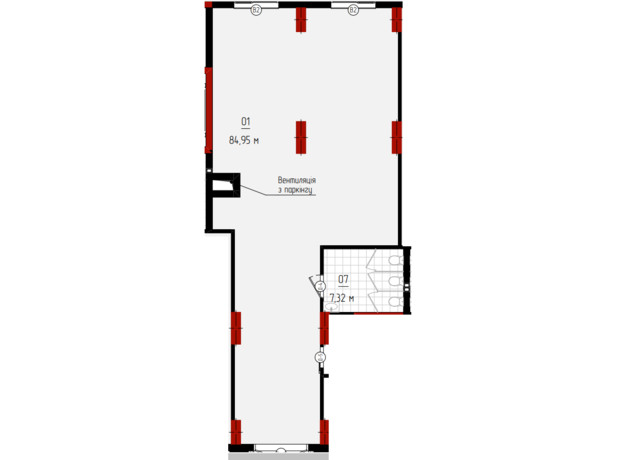 ЖК Квартал №5: планировка помощения 94.56 м²