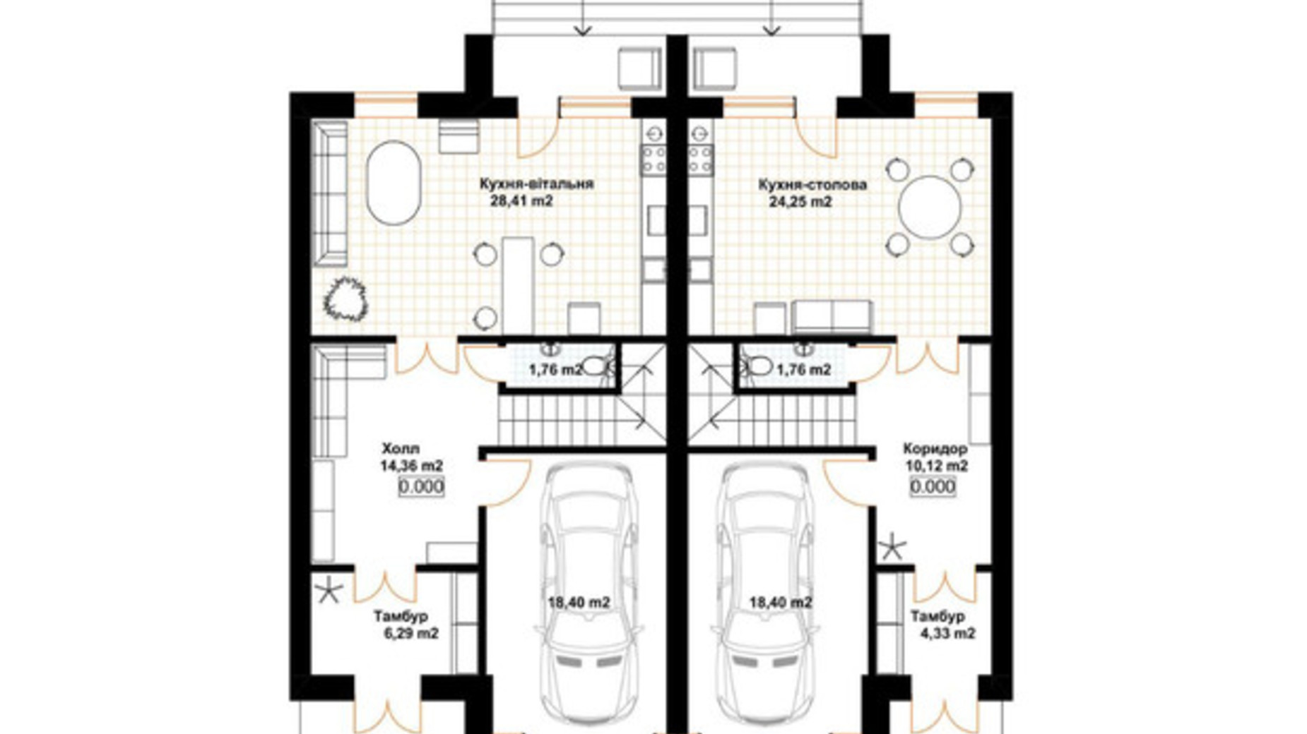 Планировка таунхауса в КГ Лищина 190 м², фото 575410